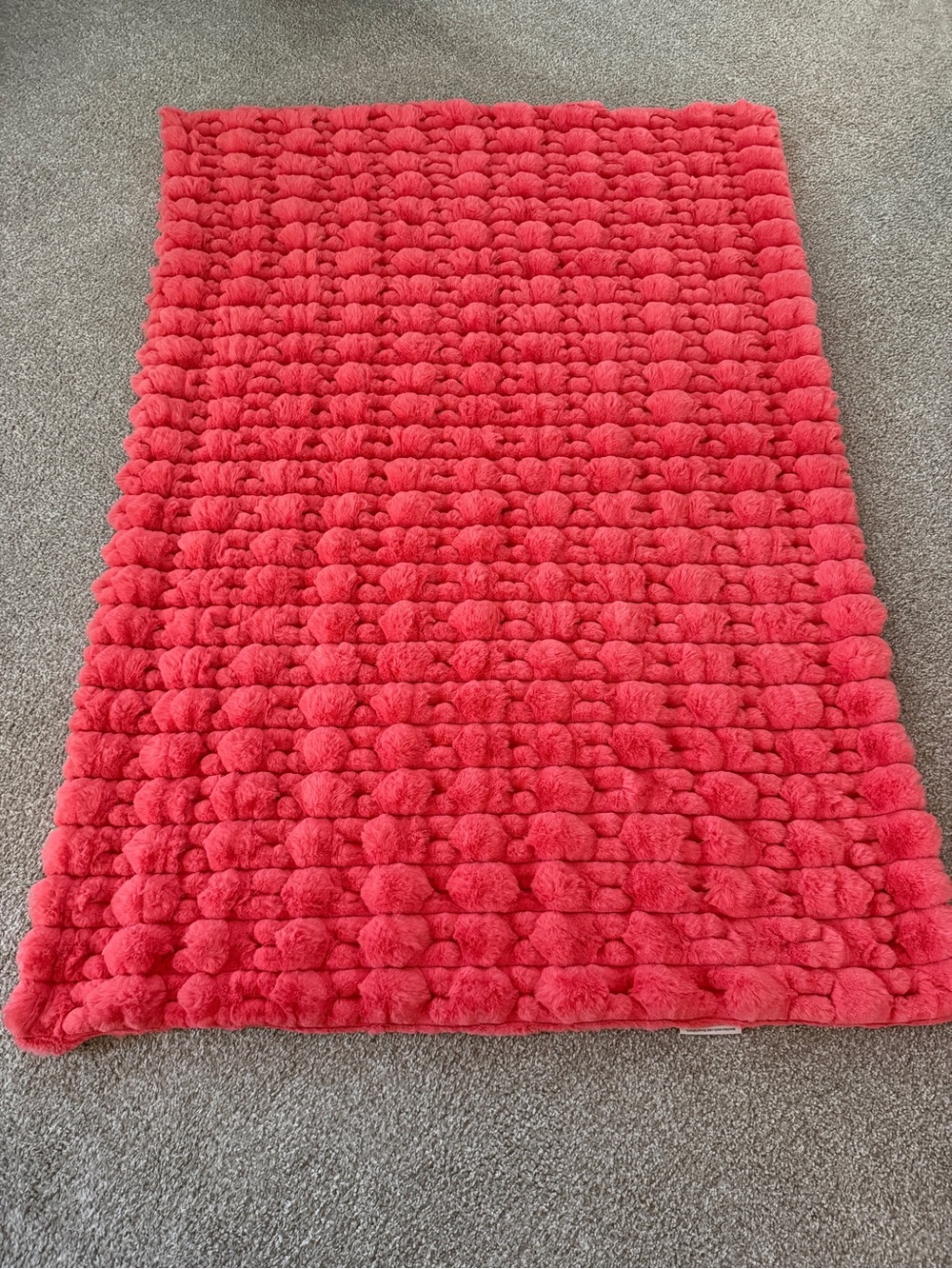 Plush Chunky Knit Blanket - Coral Pink
